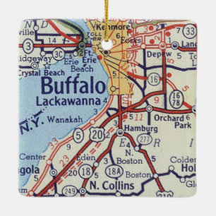 Buffalo NY Vintage Karte Keramikornament