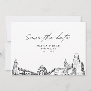 Buffalo NY Wedding Save the Date Modern Einladung