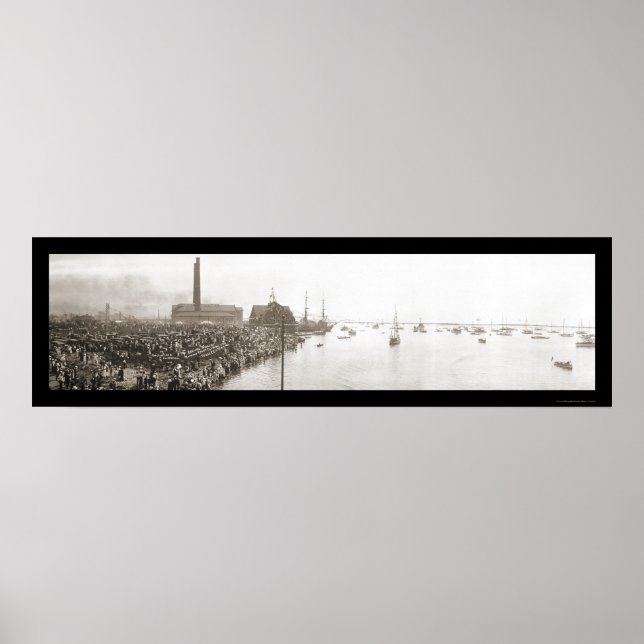 Buffalo NY Yacht Club Foto 1913 Poster (Vorne)