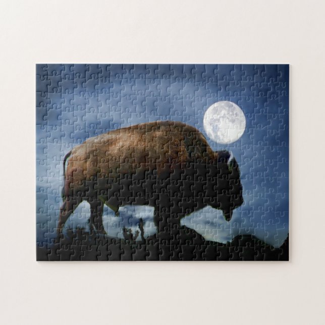 Buffalo oder Bison Southwestern Mystical Puzzle (Horizontal)
