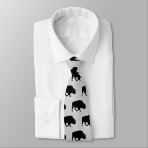 Buffalo Pattern Silhouette Rustikal Krawatte