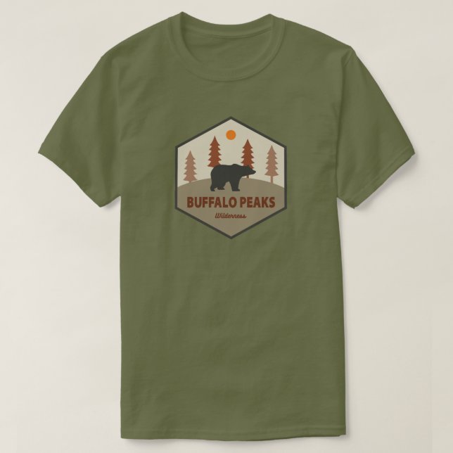 Buffalo Peaks Wilderness Colorado Bär T-Shirt (Design vorne)