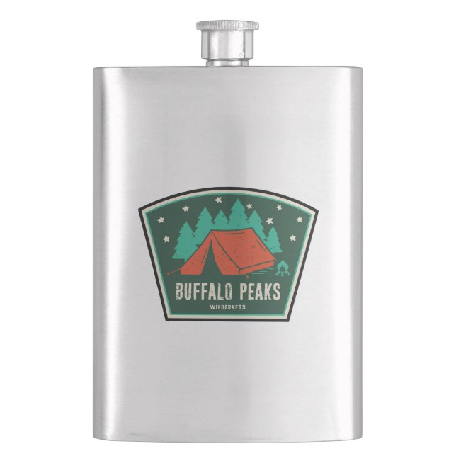 Buffalo Peaks Wilderness Colorado Camping Flachmann (Vorderseite)