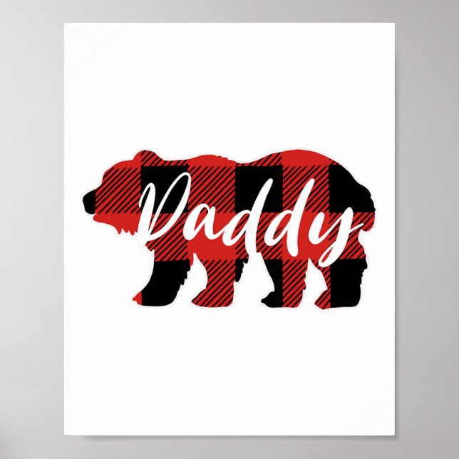 Buffalo Pläd Daddy Bear Fathers Day Ohrts Poster (Vorne)