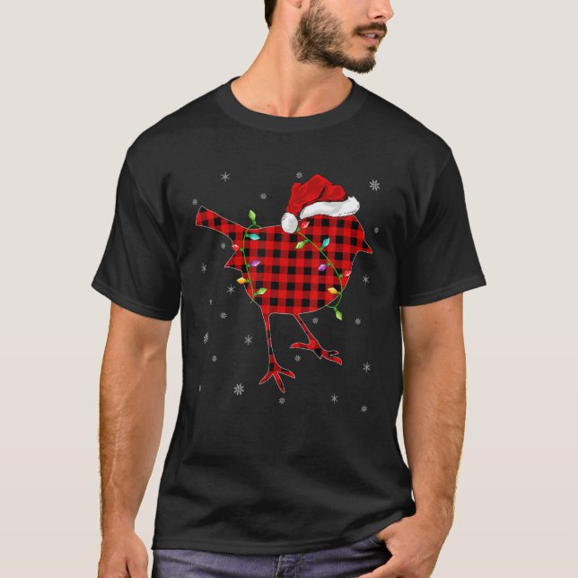 Buffalo Pläd Family Matching Wren Bird Christmas T-Shirt (Vorderseite)