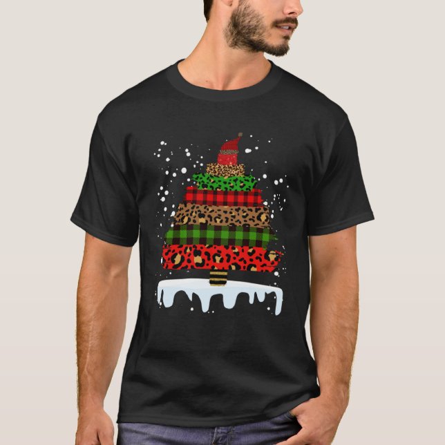 Buffalo Plaid and Leopard Christmas Tree  1 T-Shirt (Vorderseite)