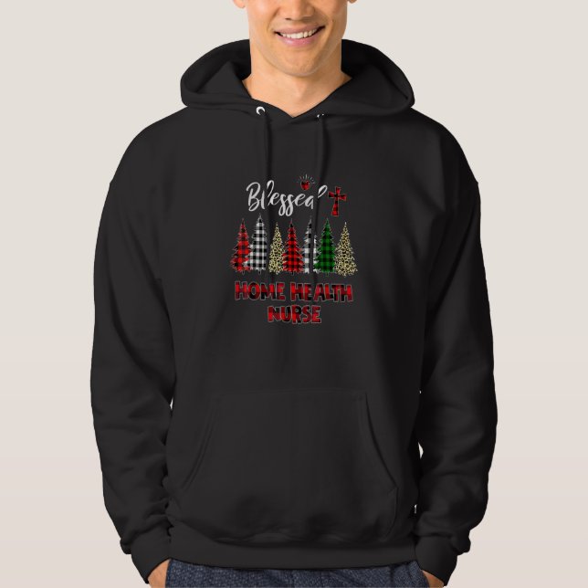 Buffalo Plaid Christmas Tree Blessed Home Health N Hoodie (Vorderseite)