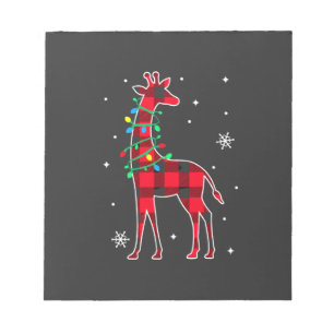 Buffalo Plaid Familienpassende Giraffe Weihnachten Notizblock