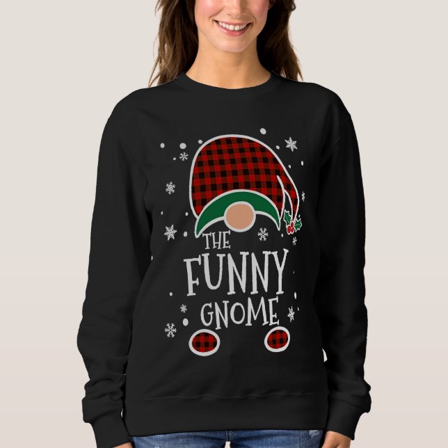 Buffalo Plaid  Gnome  Christmas Family Matching Sweatshirt (Vorderseite)