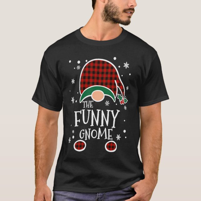 Buffalo Plaid  Gnome  Christmas Family Matching T-Shirt (Vorderseite)