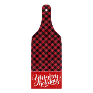Buffalo Plaid Lecker Feiertage Typografie Rot Schw Schneidebrett