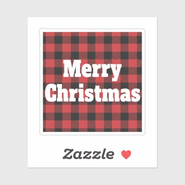 Buffalo Plaid Merry Christmas Rustic Holiday  Aufkleber (Blatt)