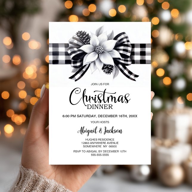 Buffalo Plaid Weihnachtsessen Einladung (Von Creator hochgeladen)