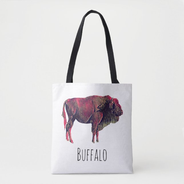 Buffalo Portrait Design für Bison oder Weiße Tiere (Vorderseite)