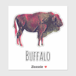 Buffalo Portrait Design für Bison oder Weiße Tiere Aufkleber