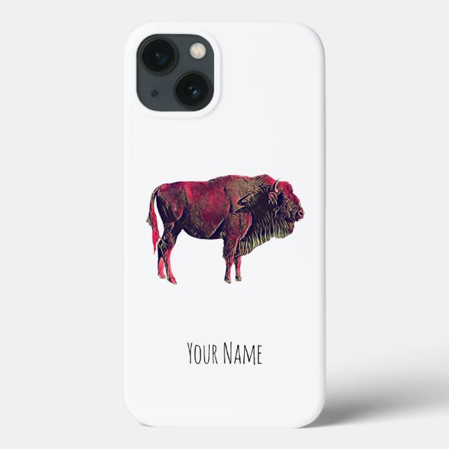 Buffalo Portrait Design für Bison oder Weiße Tiere Case-Mate iPhone Hülle (Rückseite)