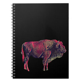 Buffalo Portrait Design für Bison oder Weiße Tiere Notizblock