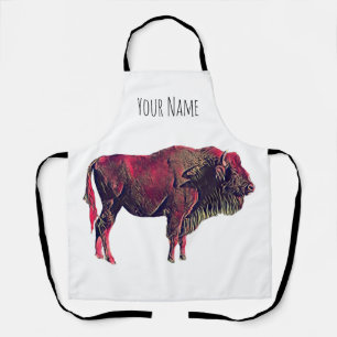Buffalo Portrait Design für Bison oder Weiße Tiere Schürze