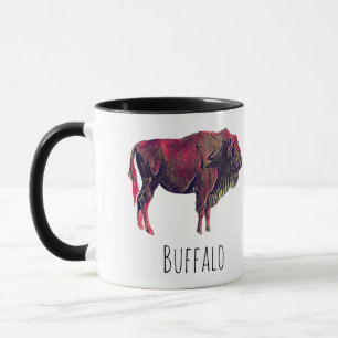 Buffalo Portrait Design für Bison oder Weiße Tiere Tasse