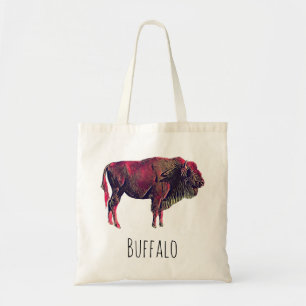 Buffalo Portrait Design für Bison oder Weiße Tiere Tragetasche