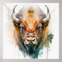 Buffalo Portrait Tiermalerei Natur im Freien