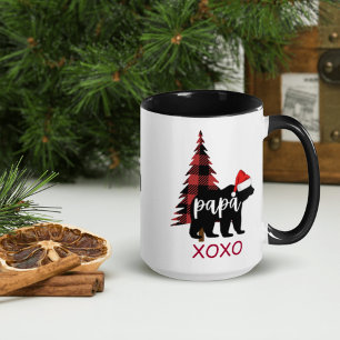 Buffalo Print Papa Bear Niedliche Weihnachtsfeier  Zweifarbige Tasse