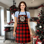 Buffalo Red Black Kariert Holiday Monogram Schürze<br><div class="desc">Dieses Design kann personalisiert werden, indem Sie die Option Anpassen auswählen, um Text hinzuzufügen oder andere Änderungen vorzunehmen. Wenn dieses Produkt die Möglichkeit hat, das Design auf einen anderen Gegenstand zu übertragen, stellen Sie bitte sicher, dass das Design bei Bedarf angepasst wird. Kontaktieren Sie mich unter colorflowcreations@gmail.com , wenn Sie...</div>