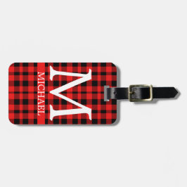 Buffalo Red Kariert Monogram Custom Personalize Gepäckanhänger