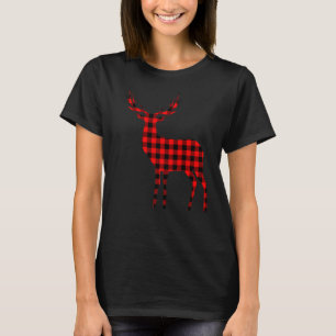 Buffalo Red Kariert Rehe Rentier Matching Family c T-Shirt