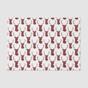 Buffalo Red Kariert Stag Deer's Seidenpapier