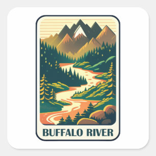 Buffalo River Arkansas Colors Quadratischer Aufkleber