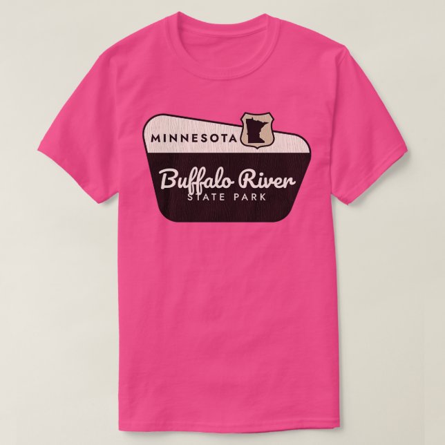 Buffalo River Staat Park Minnesota Begrüßungszeich T-Shirt (Design vorne)