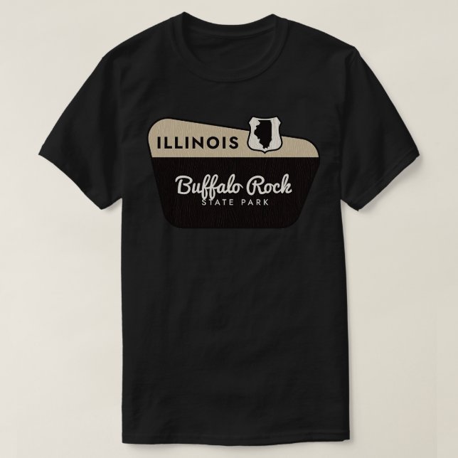 Buffalo Rock Staat Park Illinois Willkommenszeiche T-Shirt (Design vorne)