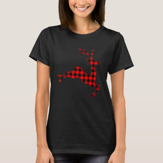 Buffalo Rot Kariert Hirsch Rentier passende Famili T-Shirt