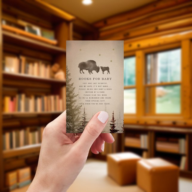 Buffalo Rustic Baby Shower Cactus Book Request Begleitkarte (Von Creator hochgeladen)