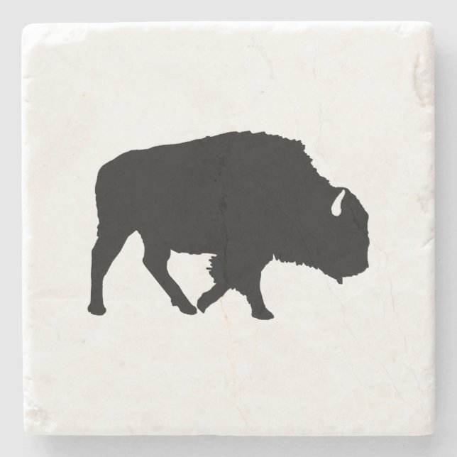 Buffalo Silhouette Marble Stone Untersetzer (Vorderseite)