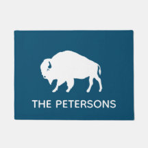 Buffalo Silhouette Personalisiert Blau und Weiß