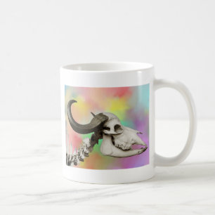 Buffalo Skull auf einem Aquarellbild Tasse