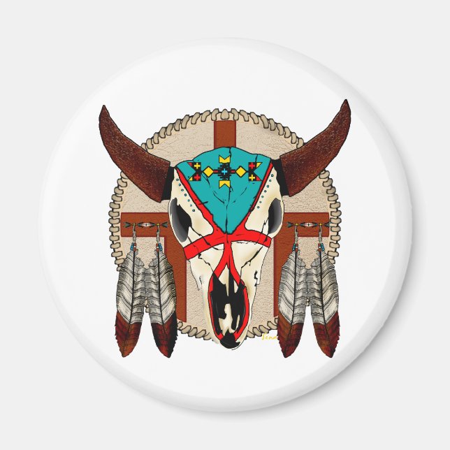 Buffalo Skull Magnet (Vorne)