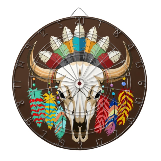 Buffalo Skull Native American Emblem Dartscheibe (vorne)