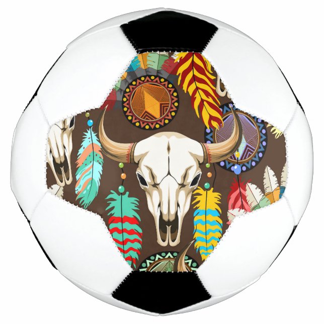 Buffalo Skull Native American Emblem Fußball (Vorderseite)