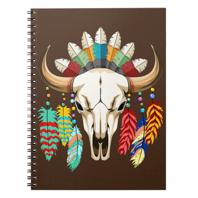 Buffalo Skull Native American Emblem Notizblock (Vorderseite)