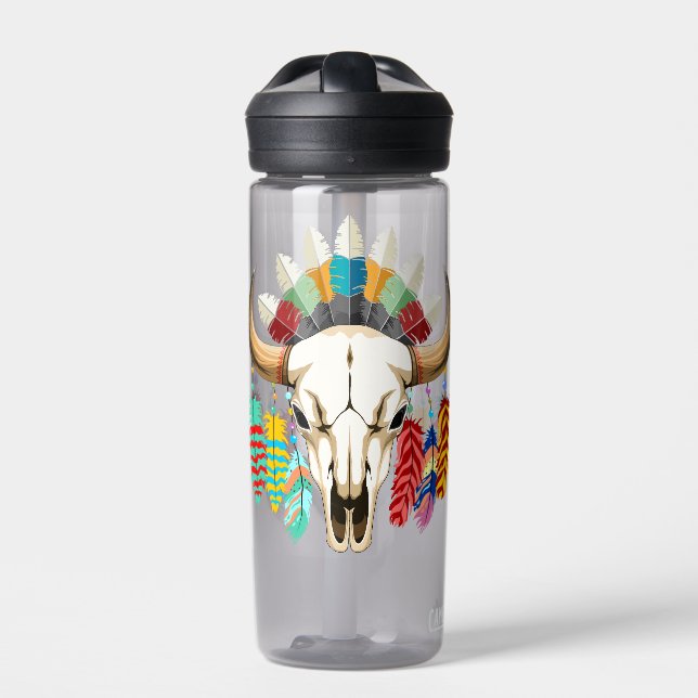 Buffalo Skull Native American Emblem Trinkflasche (Vorderseite)