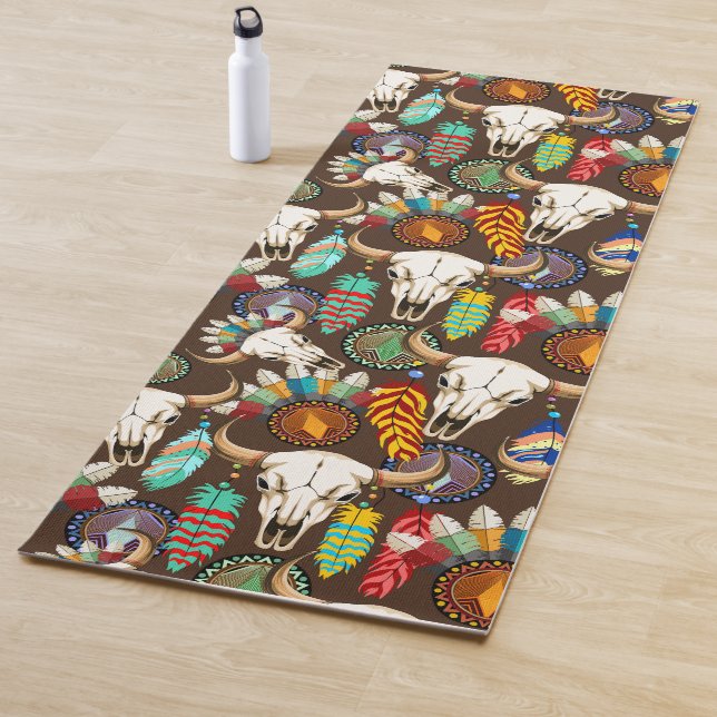 Buffalo Skull Native American Emblem Yogamatte (Beispiel)