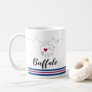 Buffalo Skyline Bills Illustration Kaffee Tasse