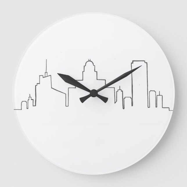 Buffalo Skyline Circular Clock Große Wanduhr (Vorderseite)