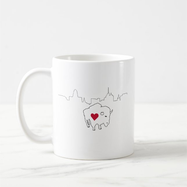 Buffalo Skyline Illustration Kaffee Tasse (Links)