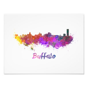 Buffalo skyline im Watercolor Fotodruck