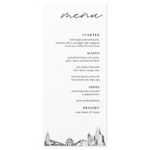 Buffalo Skyline Modern Wedding Dinner Menu