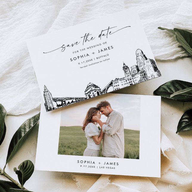 Buffalo Skyline Wedding Save the Date Card Einladung (Von Creator hochgeladen)